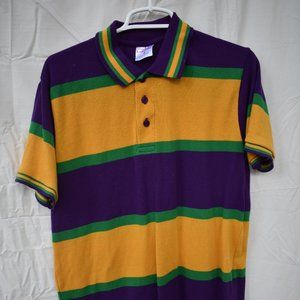 Purple, green, gold/Mardi Gras collared shirt